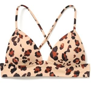 CUT OUT Cross Straps Leopard Bikini Top Crop Top